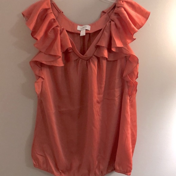 LOFT Tops - AnnTaylor Loft ruffle dress top.  Sleeveless with ruffle details.  NWOT, SZ LGE.